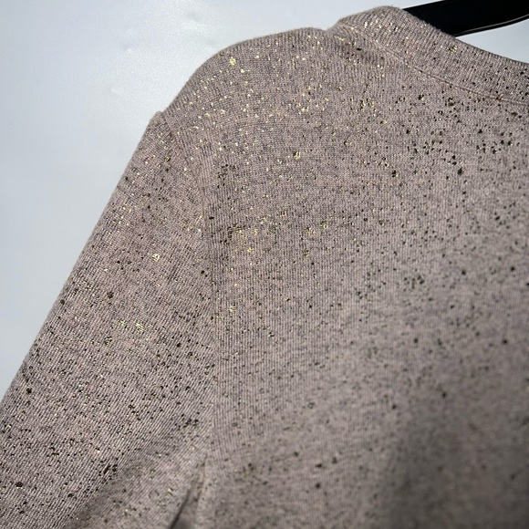 Ruby Rd. Shirt Women’s Medium Brown Long Sleeve Polyester Blend Gold Flecked - Picture 9 of 13